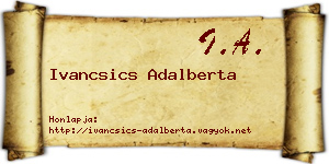 Ivancsics Adalberta névjegykártya
